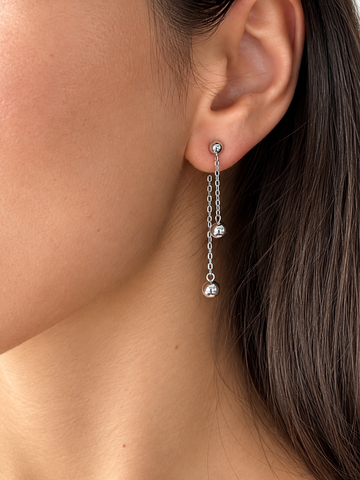 Сережки з кульками в сріблі S2283 фото